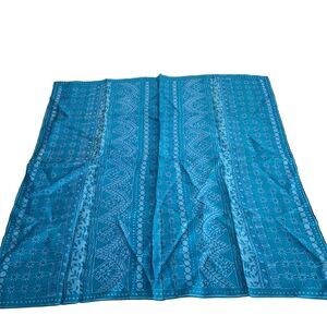 Vintage glentex Blue Geometric Print Square Silk scarf